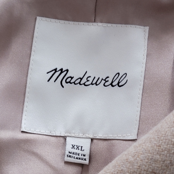 Madewell Copenhagen Belted Coat Insuluxe Cashmere Wool Blend size XXL Oatmeal - Picture 8 of 12